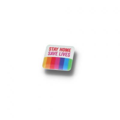 Image of STAY HOME BUTTON BADGE - 25MM SQUARE