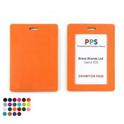 Image of PU Landscape ID Card Holder for a Lanyard or Clip